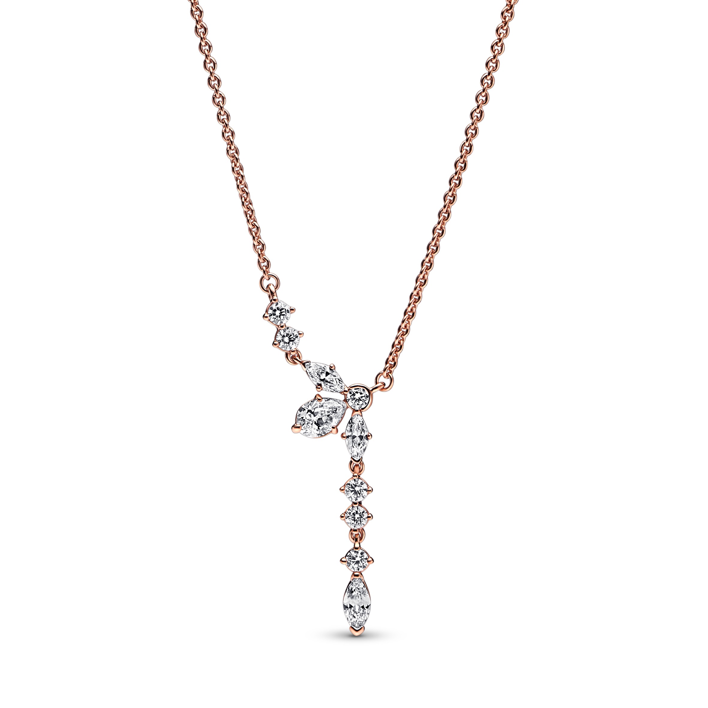 Herbarium cluster 14k rose gold-plated collier wit