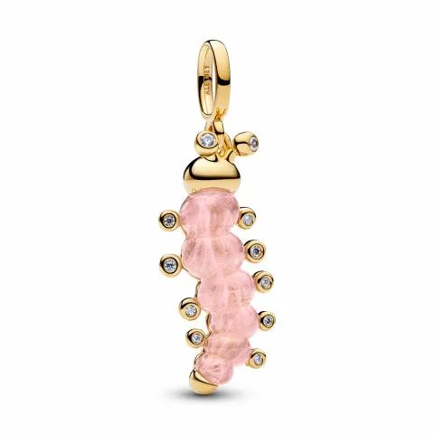 Caterpillar 14k gold-plated dangle with clear cubi