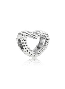 Beaded heart silver charm/ 797516
