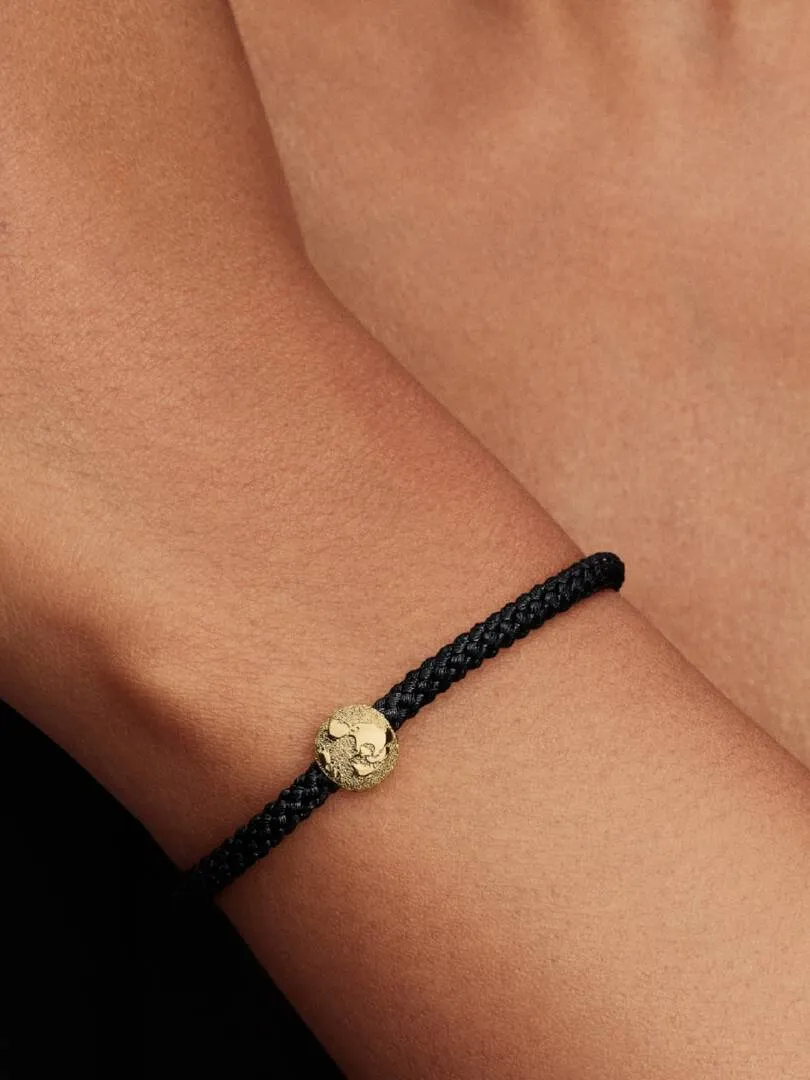 Textured globe 14k gold-plated mini charm