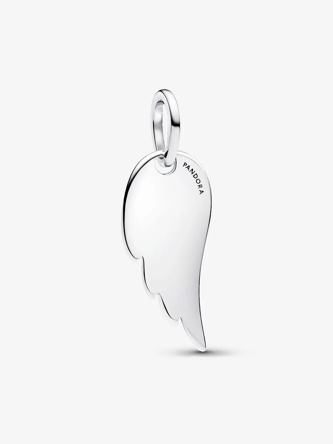 Engravable angel wing sterling silver pendant / 394014C00