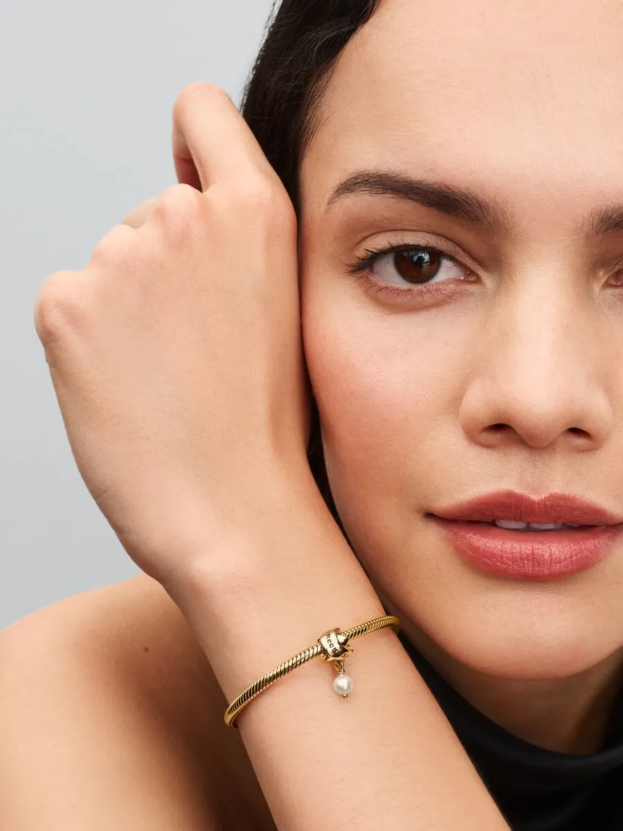 Someone special 14k gold-plated dangle with white 