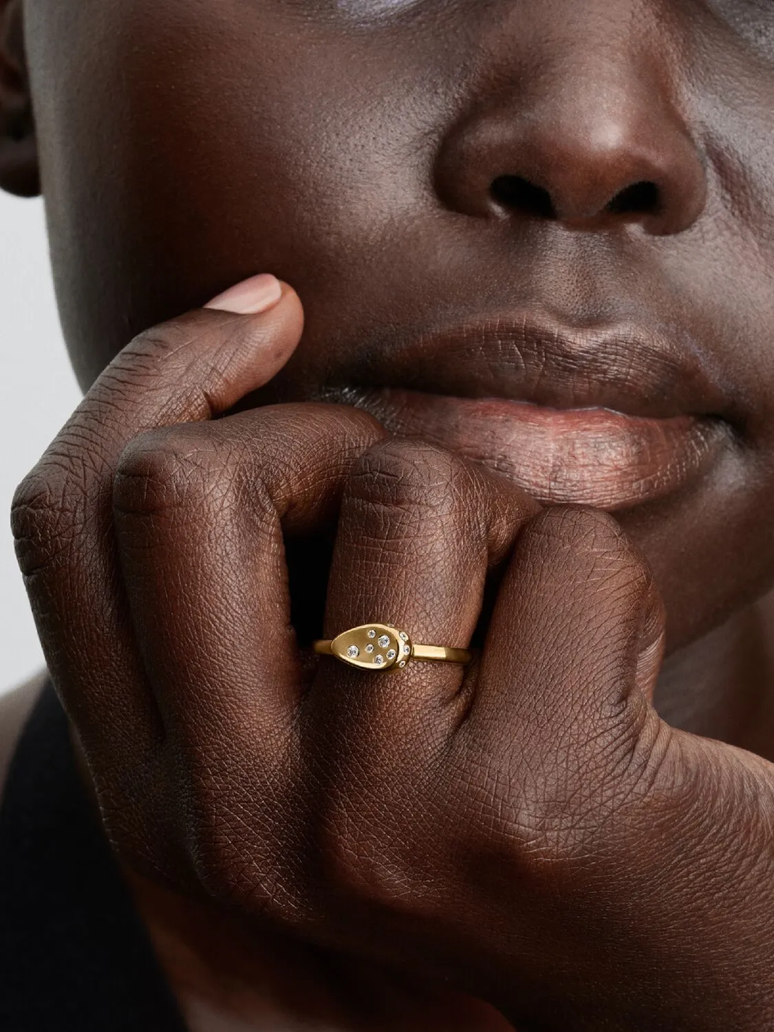 14k gold-plated ring with clear cubic zirconia