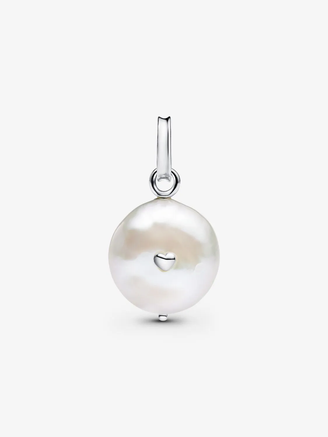 Mum sterling silver dangle with white treated freshwater cultured baroque pearl and clear cubic zirconia/ 793783C01