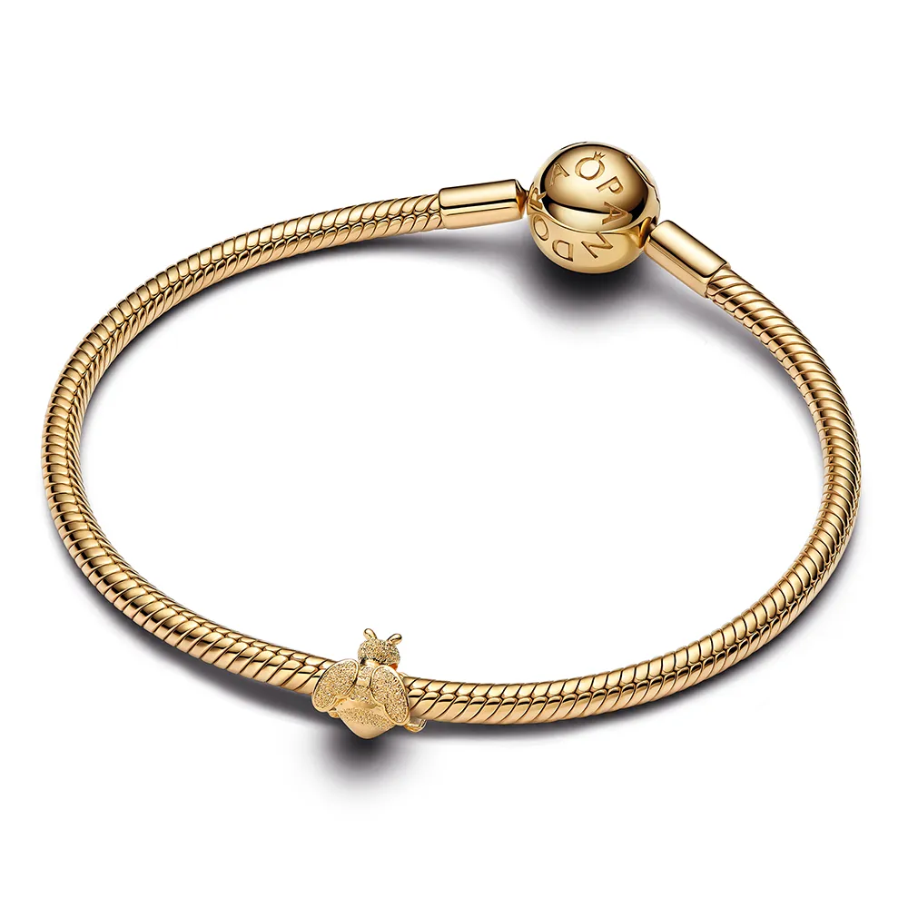 Textured bee 14k gold-plated mini charm/ 764524C00