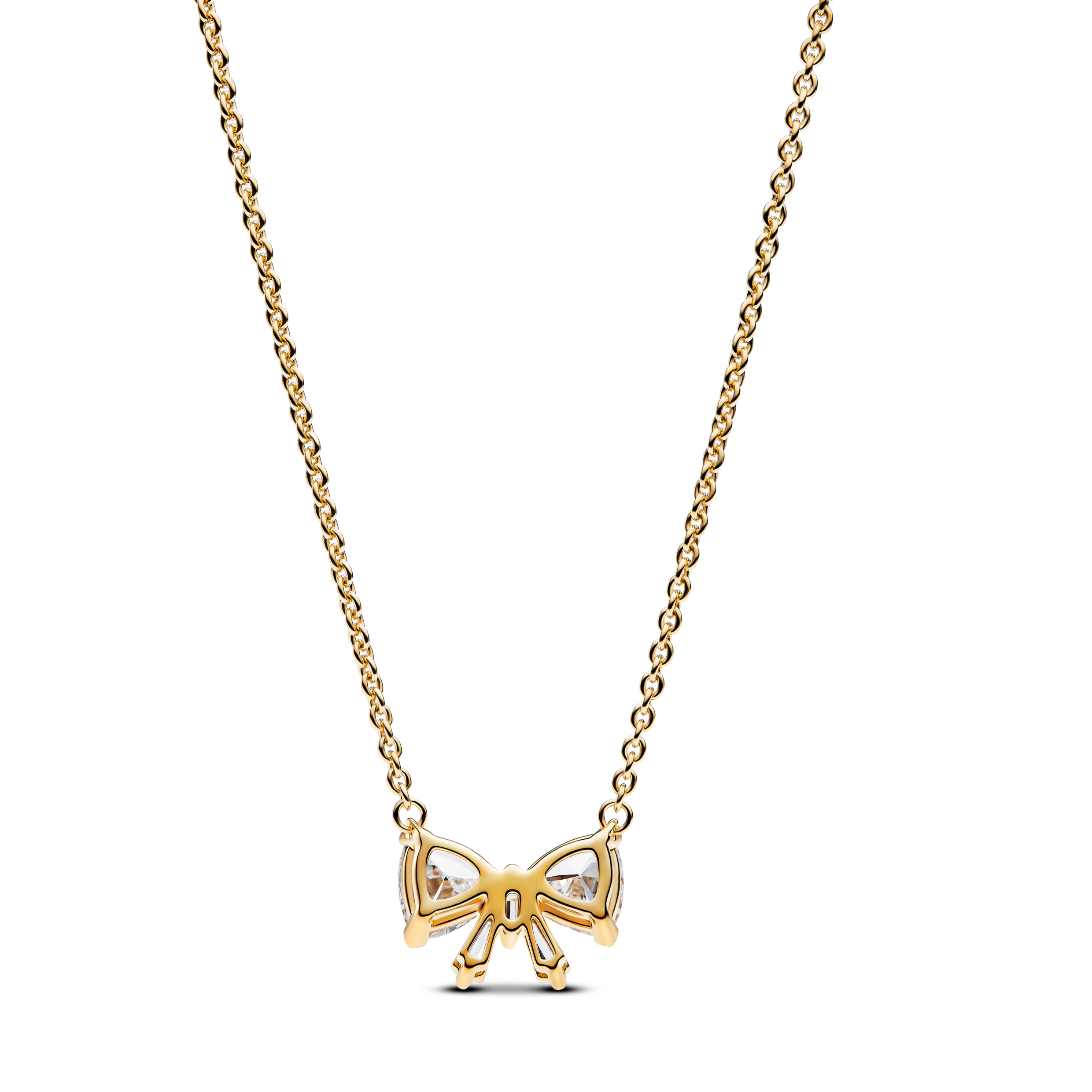 Bow 14k gold-plated collier with clear cubic zirconia/ 363508C01-45