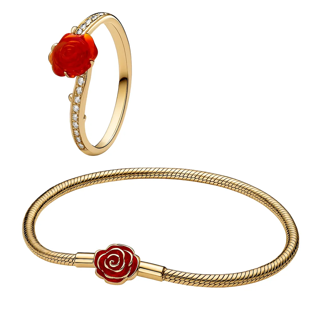 Disney Beauty and The Beast Rose Set