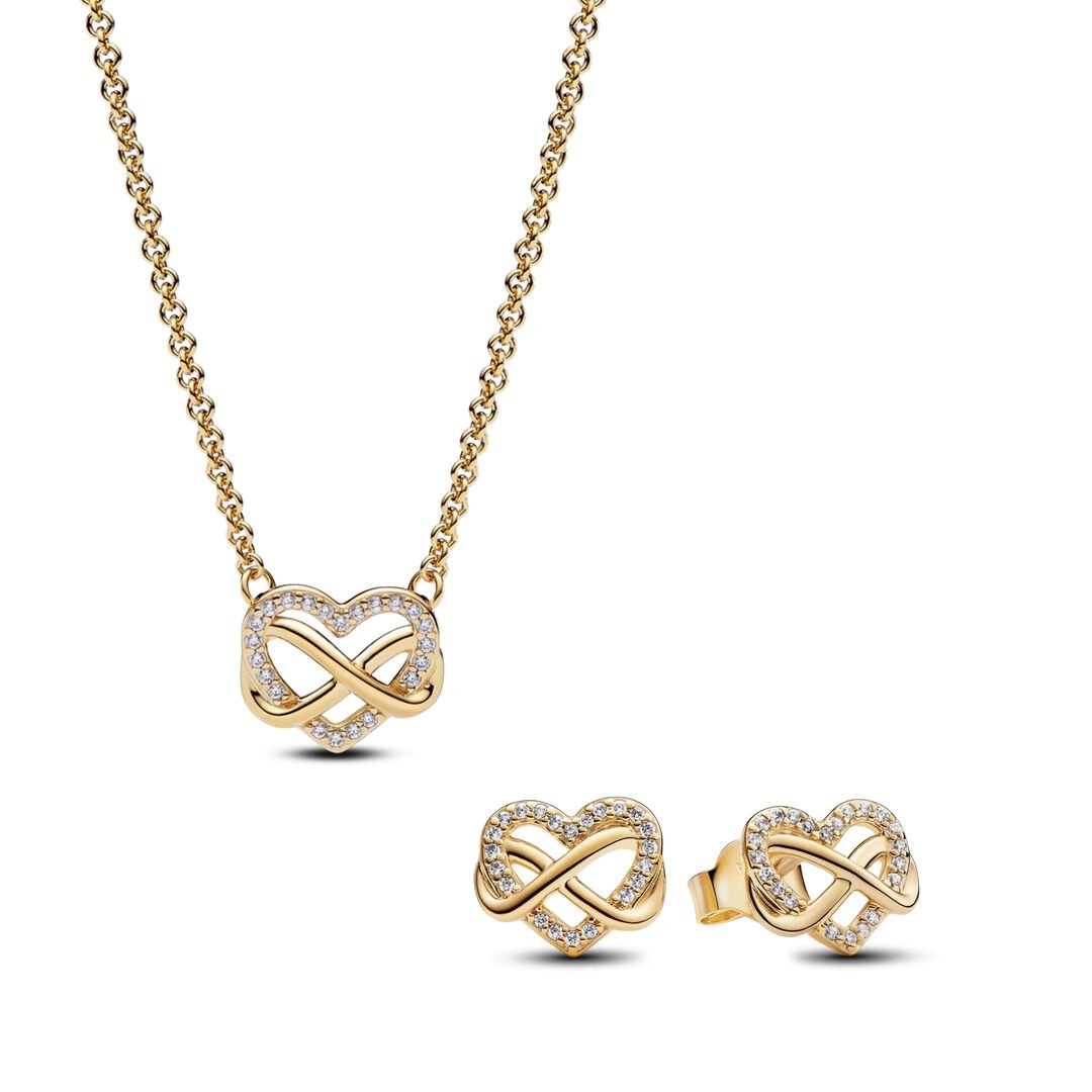 Infinity Heart Golden  Jewelry Set