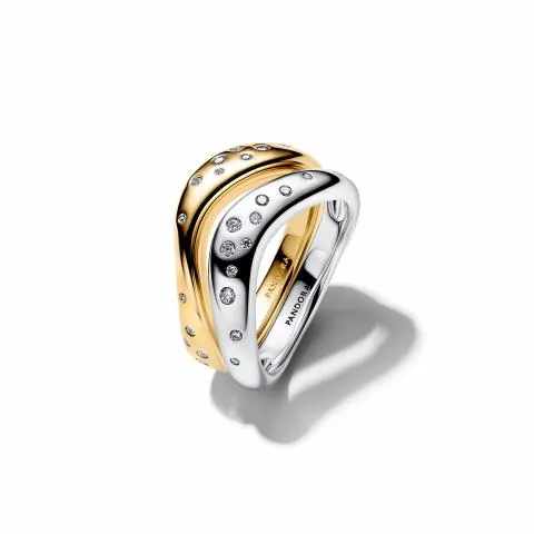 Sterling silver and 14k gold-plated splittable rin