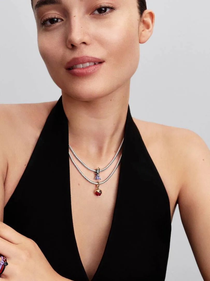 Disney Evil Queen sterling silver and 14k gold-plated charm with salsa red crystal, black, red and purple enamel/ 764380C01