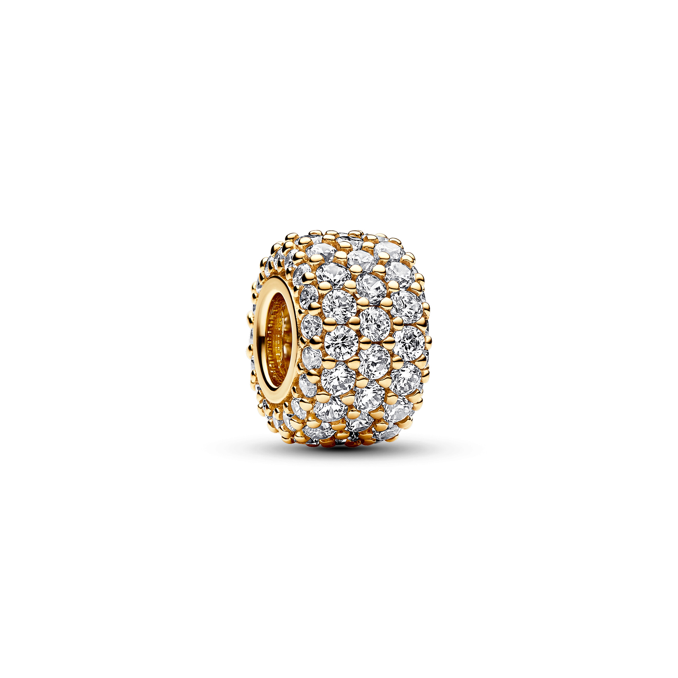 14k Gold-plated charm with clear cubic zirconia