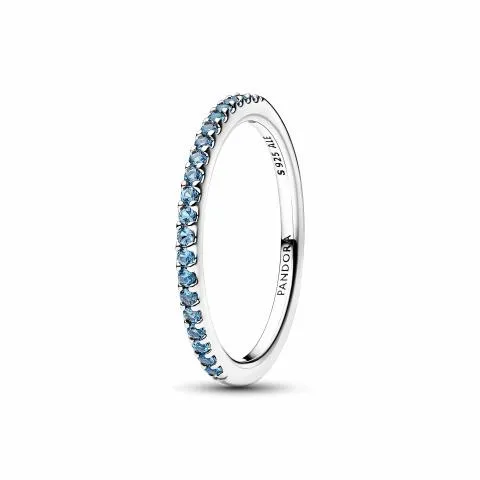 Sterling silver ring with aquarius blue crystal