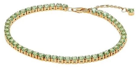 14k gold-plated bracelet with mint green crystal