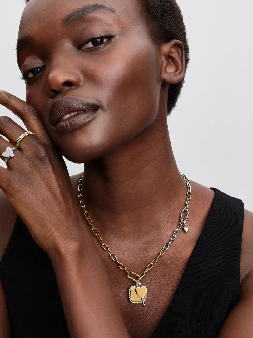 Asymmetric heart sterling silver mini dangle/ 793691C00