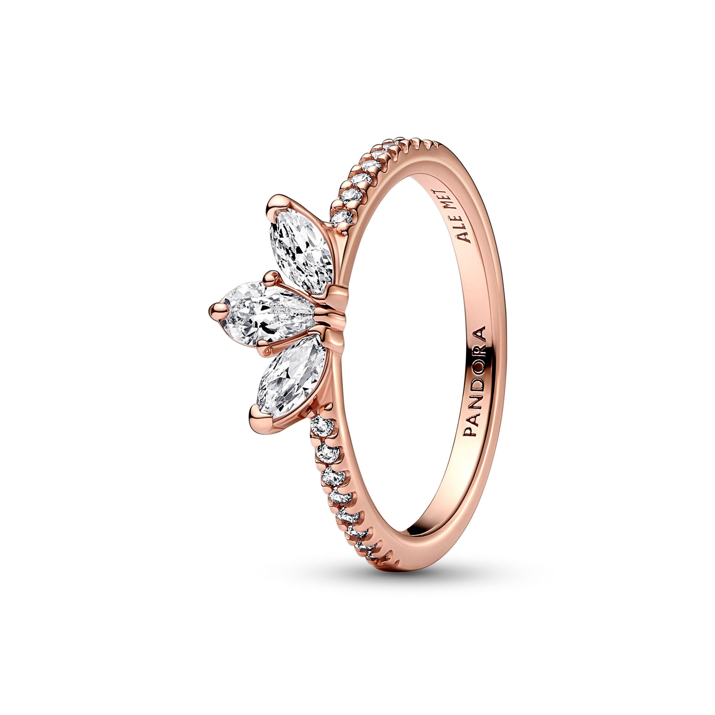 Herbarium cluster 14k rose gold-plated ring with c