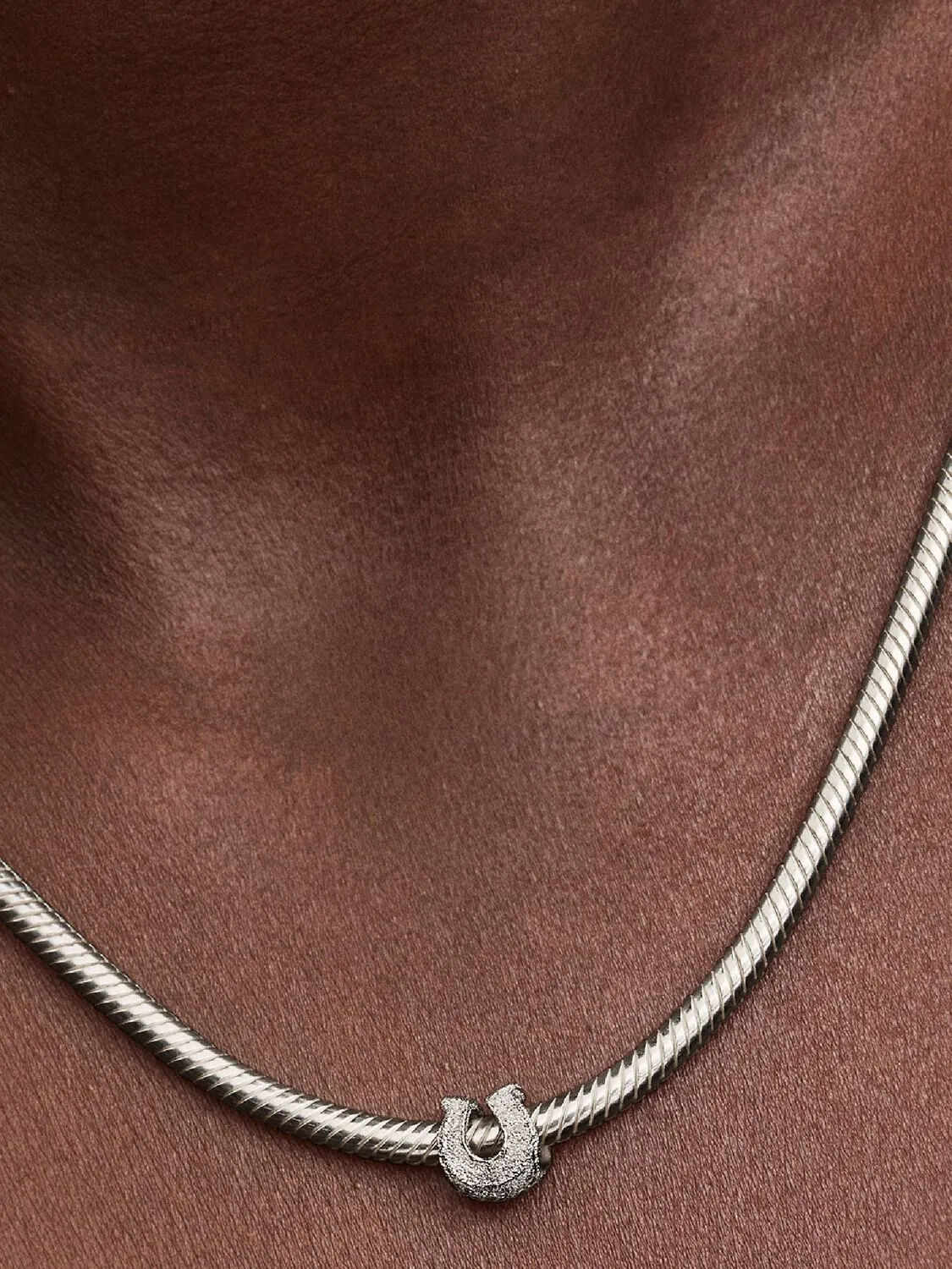 Textured horseshoe sterling silver mini charm