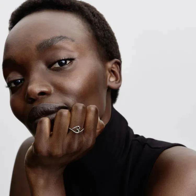 Heart sterling silver ring