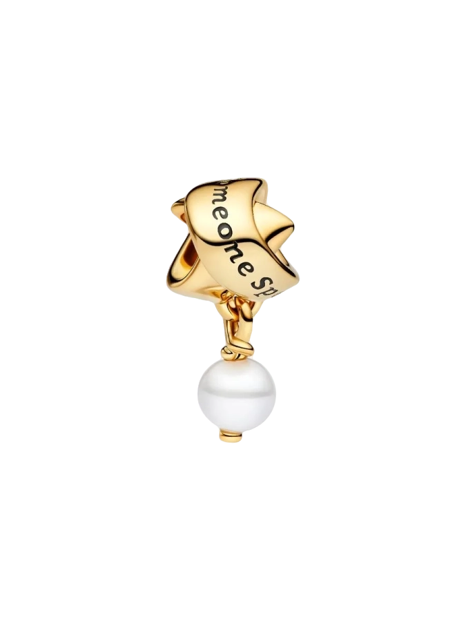 Someone special 14k gold-plated dangle with white 