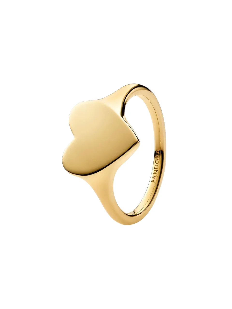 Engravable heart 14k gold-plated ring