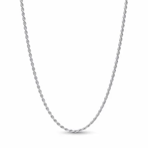 Sterling silver rope chain necklace with sliding c