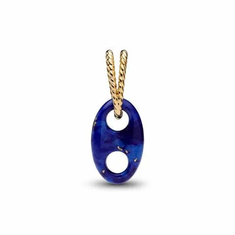Marine rope 14k gold-plated dangle with imitation lapis lazuli/ 764692C01