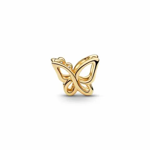 Butterfly 14k gold-plated charm with clear cubic zirconia / 764369C01