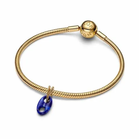 Marine rope 14k gold-plated dangle with imitation lapis lazuli/ 764692C01