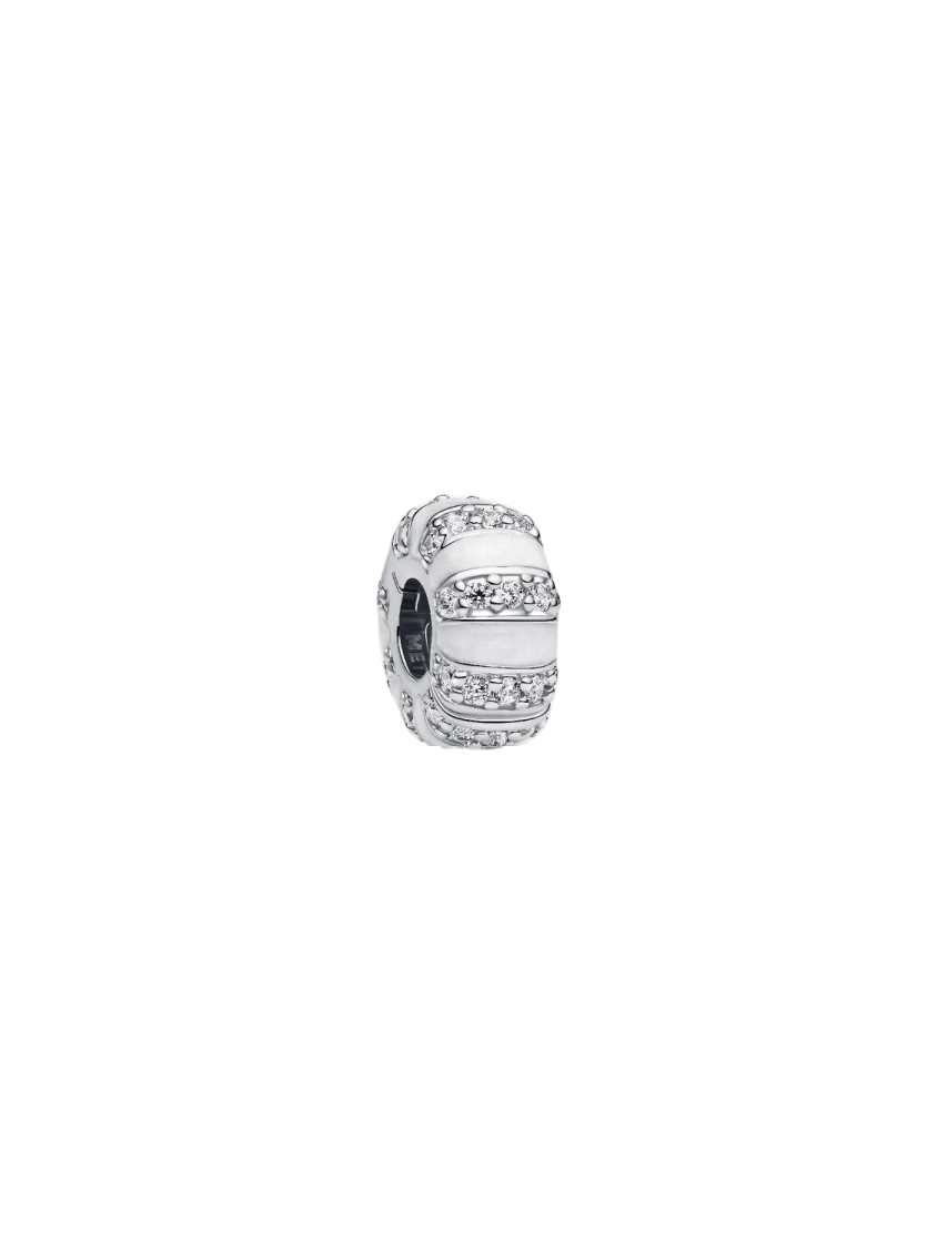 Sterling silver clip with clear cubic zirconia, sh
