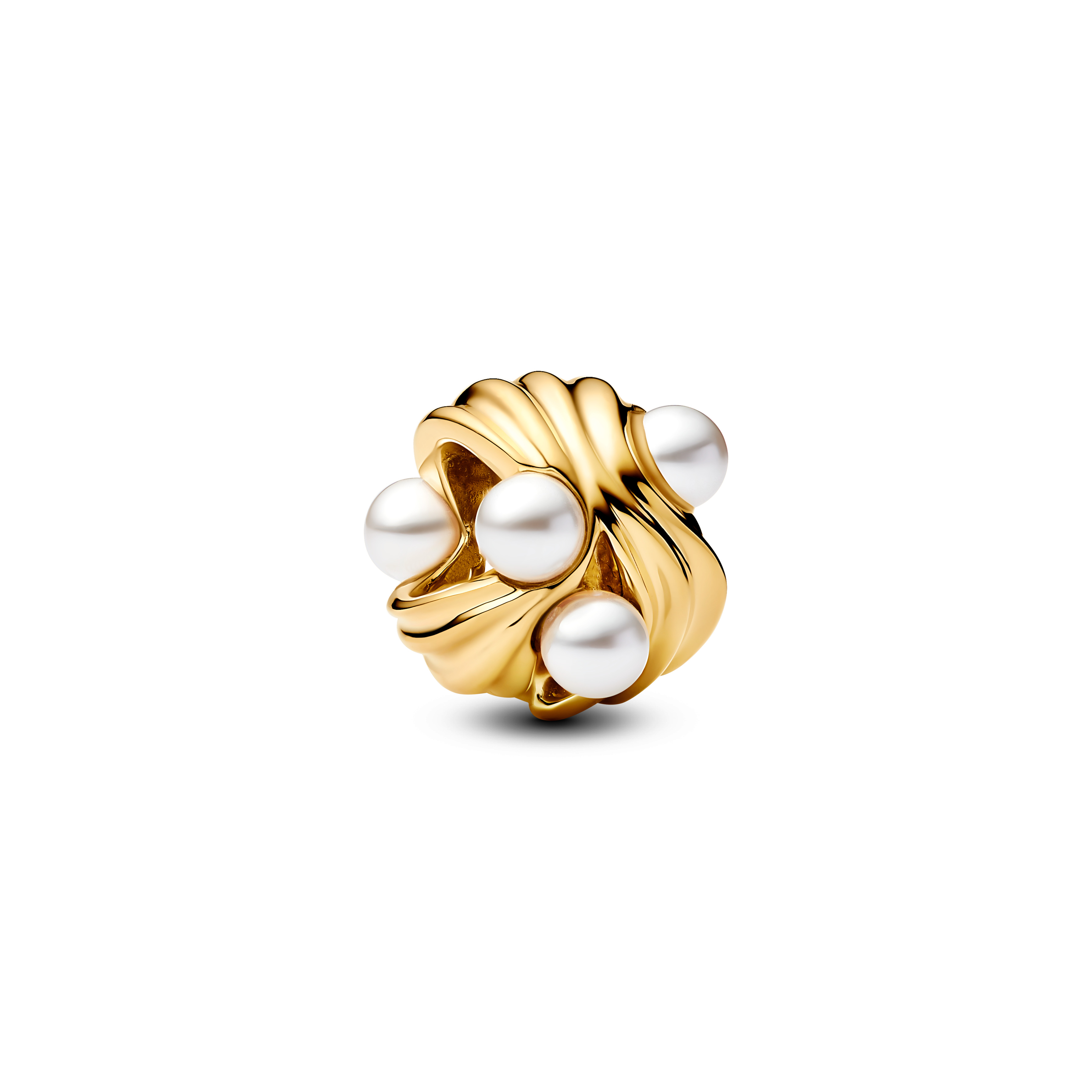 14k gold-plated charm with white lacquered artific