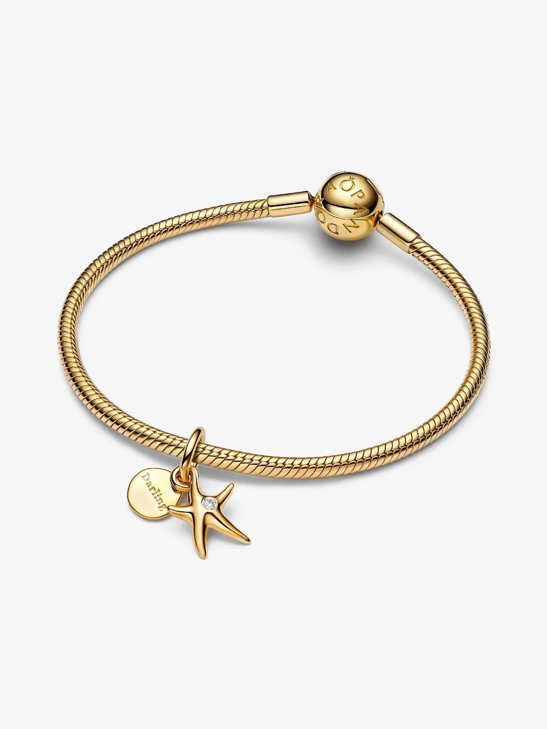 Starfish 14k gold-plated double dangle with clear cubic zirconia/ 763892C01