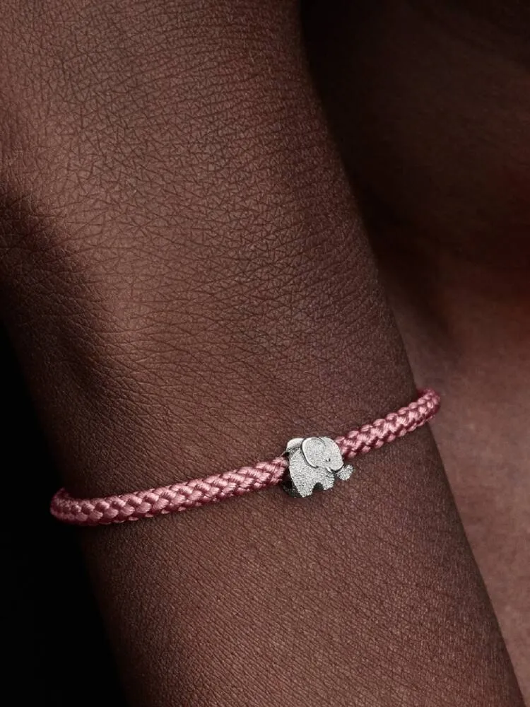 Textured elephant sterling silver mini charm