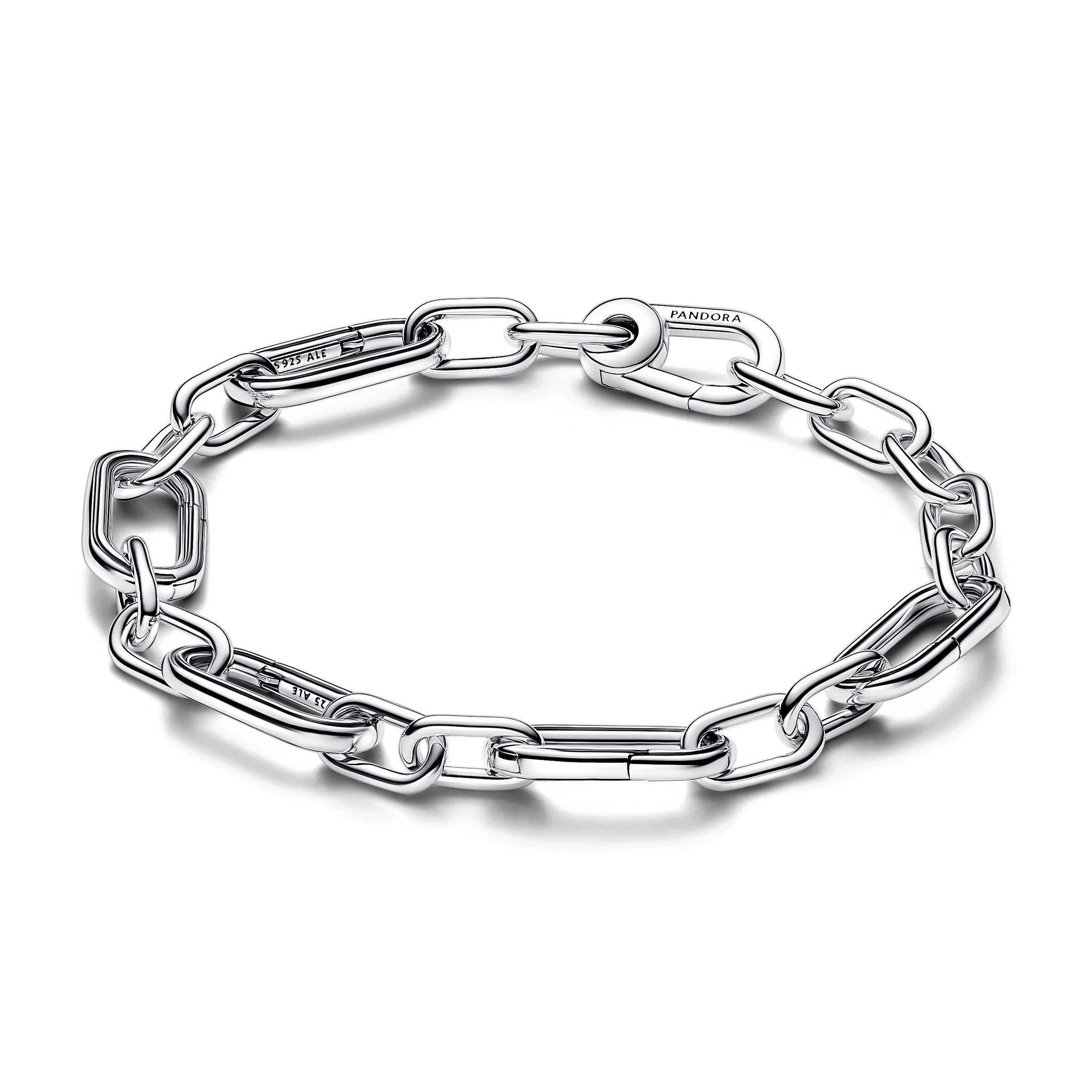 Sterling silver link bracelet with 5 openable link