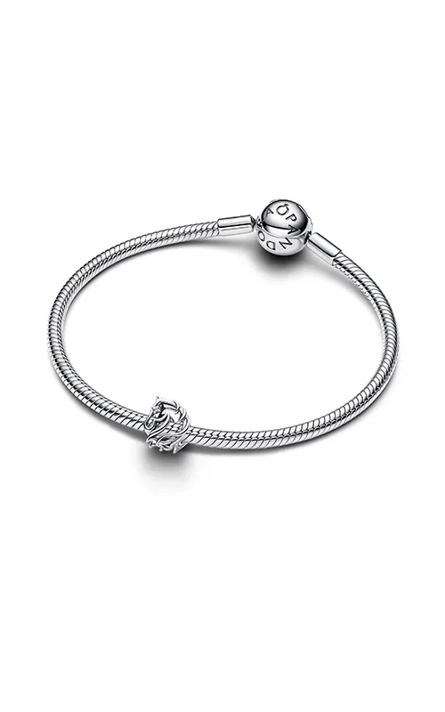 Horse sterling silver charm with clear cubic zirconia/ 794430C01