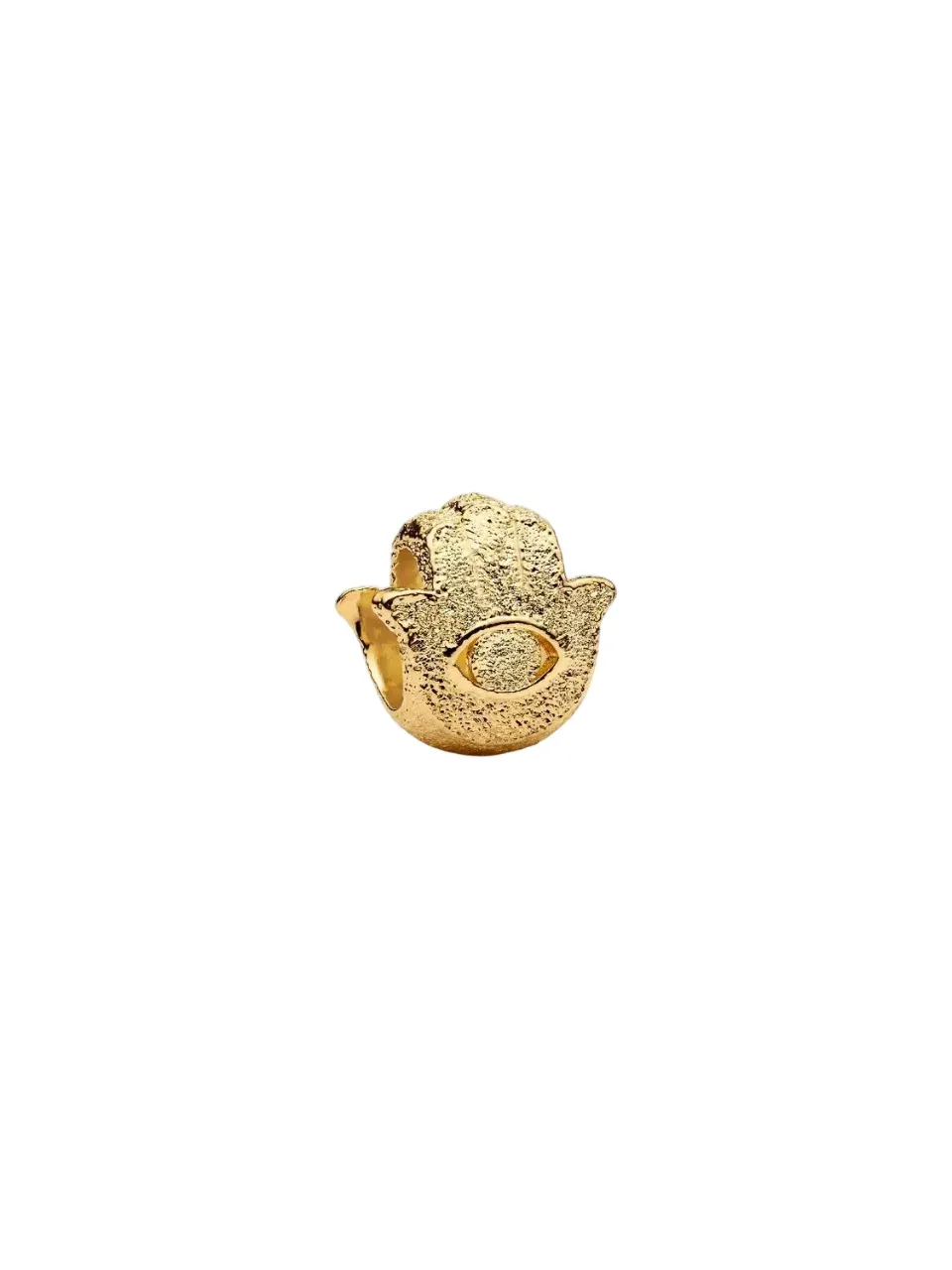 Textured hamsa hand 14k gold-plated mini charm