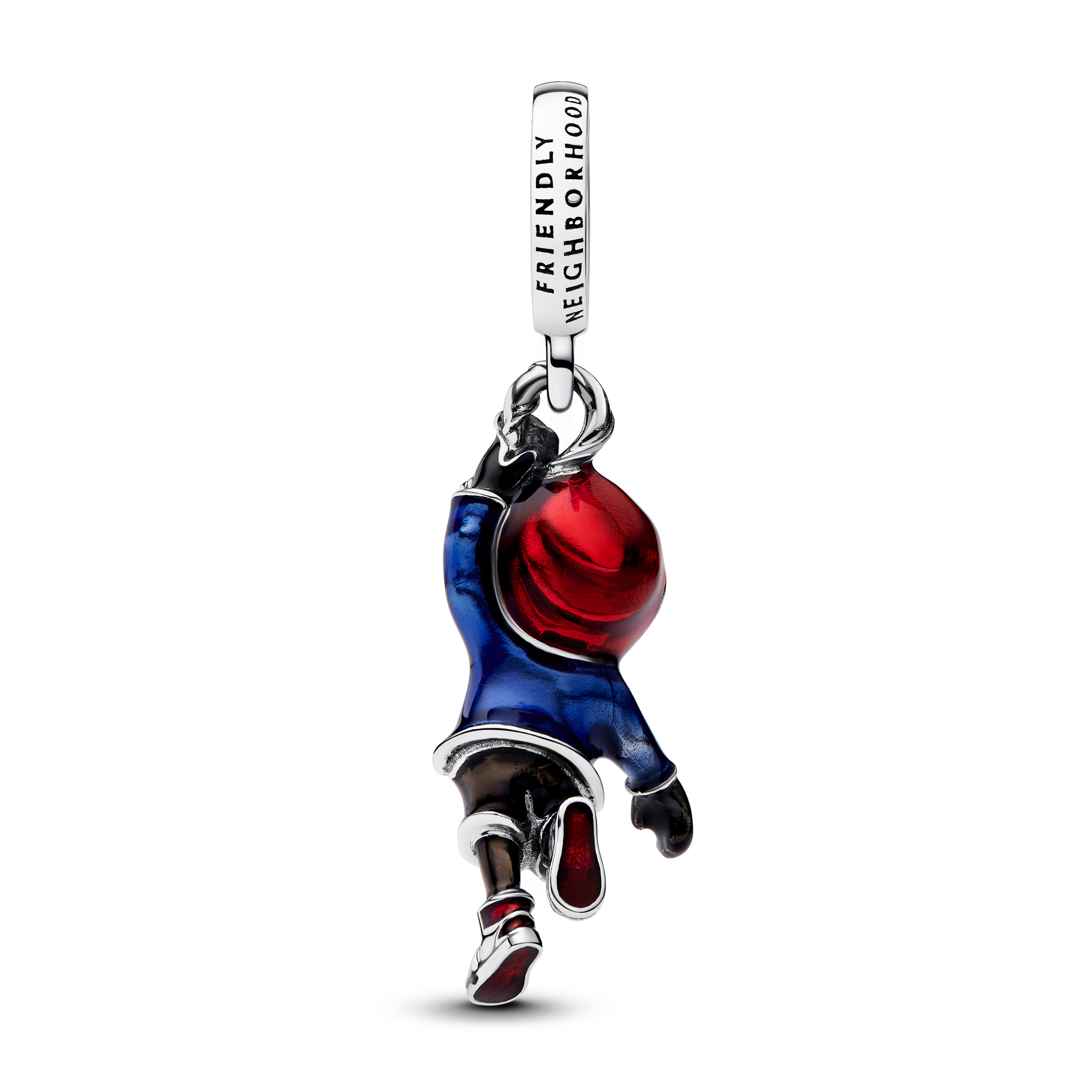 Marvel Spider-Man Miles Morales sterling silver dangle with red, blue, white and black enamel/ 793842C01