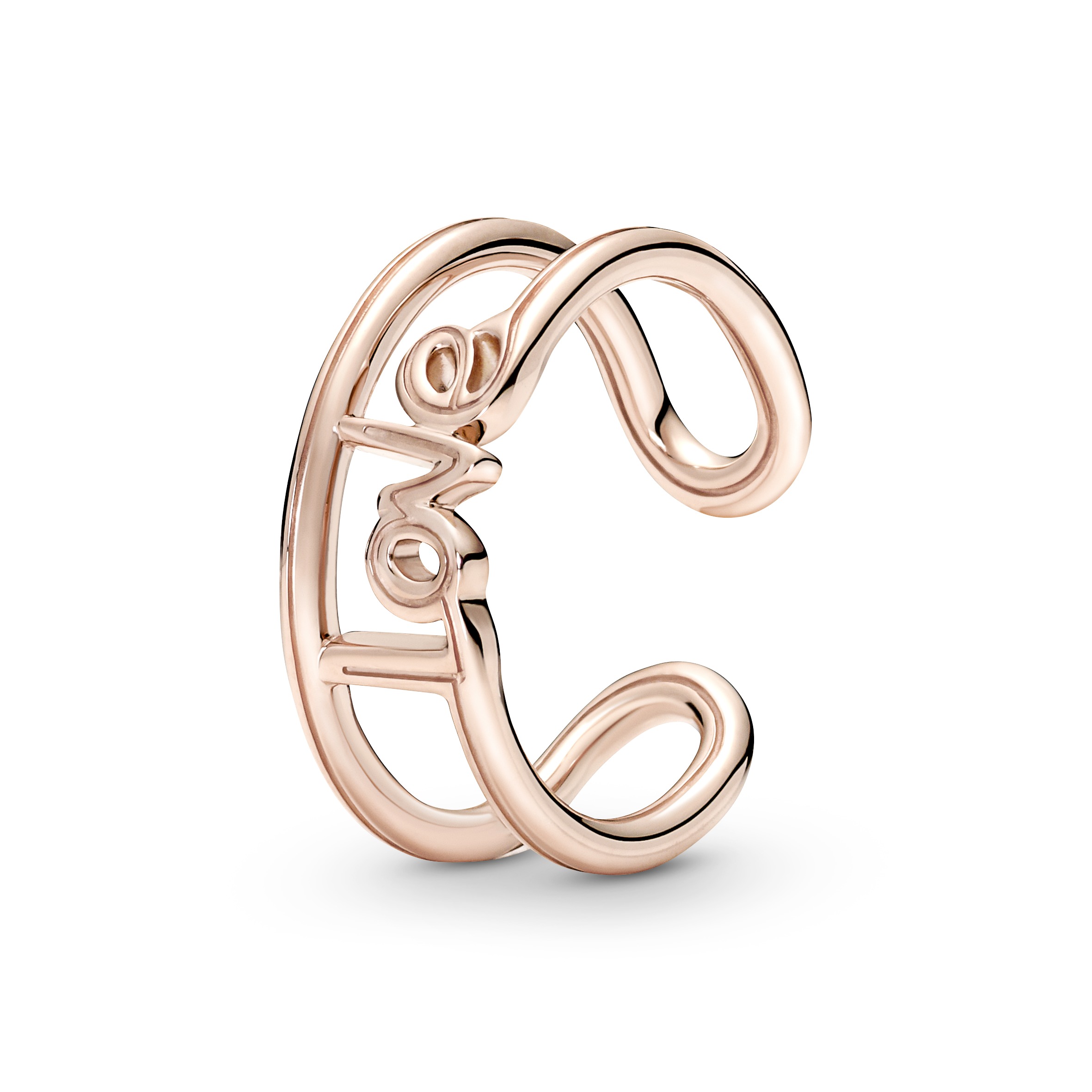 Love script 14k rose gold-plated ring/Кольцо 