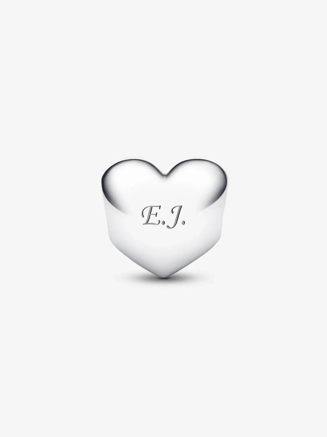 Engravable heart sterling silver charm with salsa red crystal / 794161C01