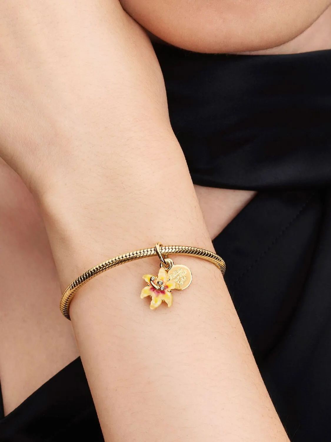 Disney Tangled Flower 14k gold-plated double dangl