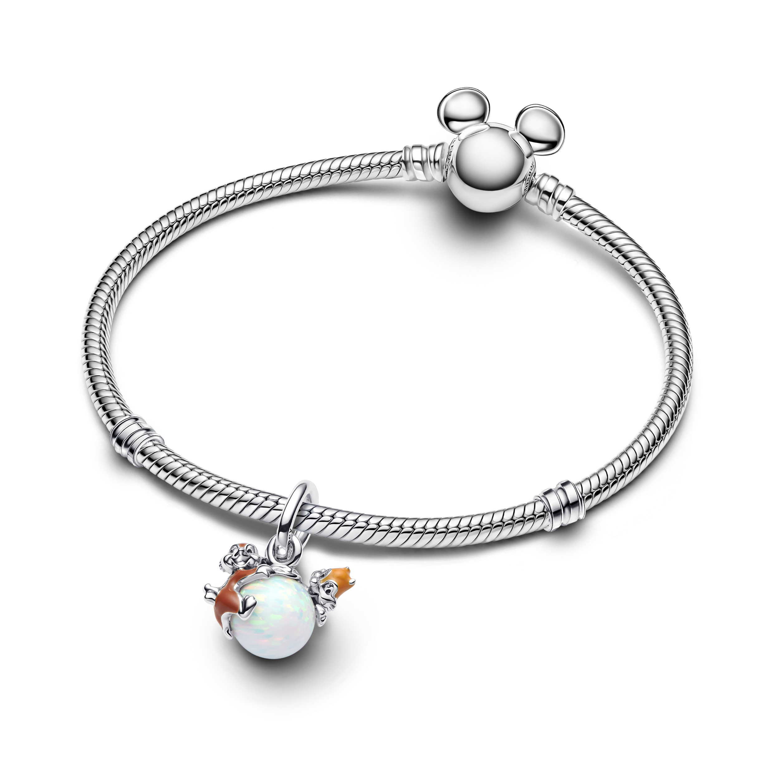 Disney Chip and Dale sterling silver dangle with white lab-created opal and brown enamel/ 793532C01