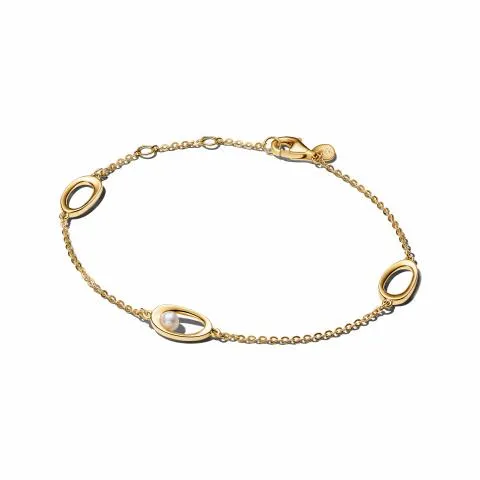 14k gold-plated bracelet with white treated freshw