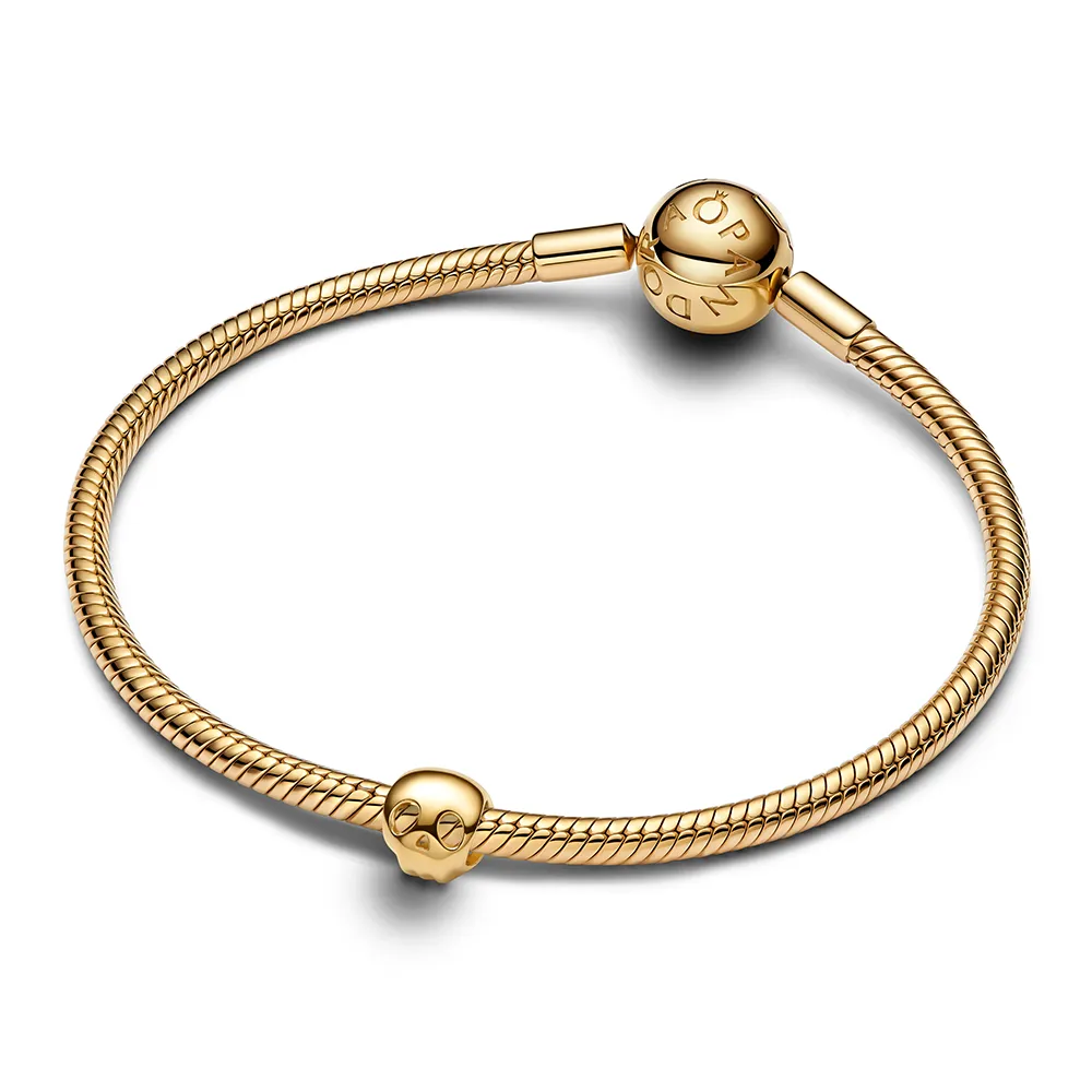 Skull 14k gold-plated mini charm/ 764518C00