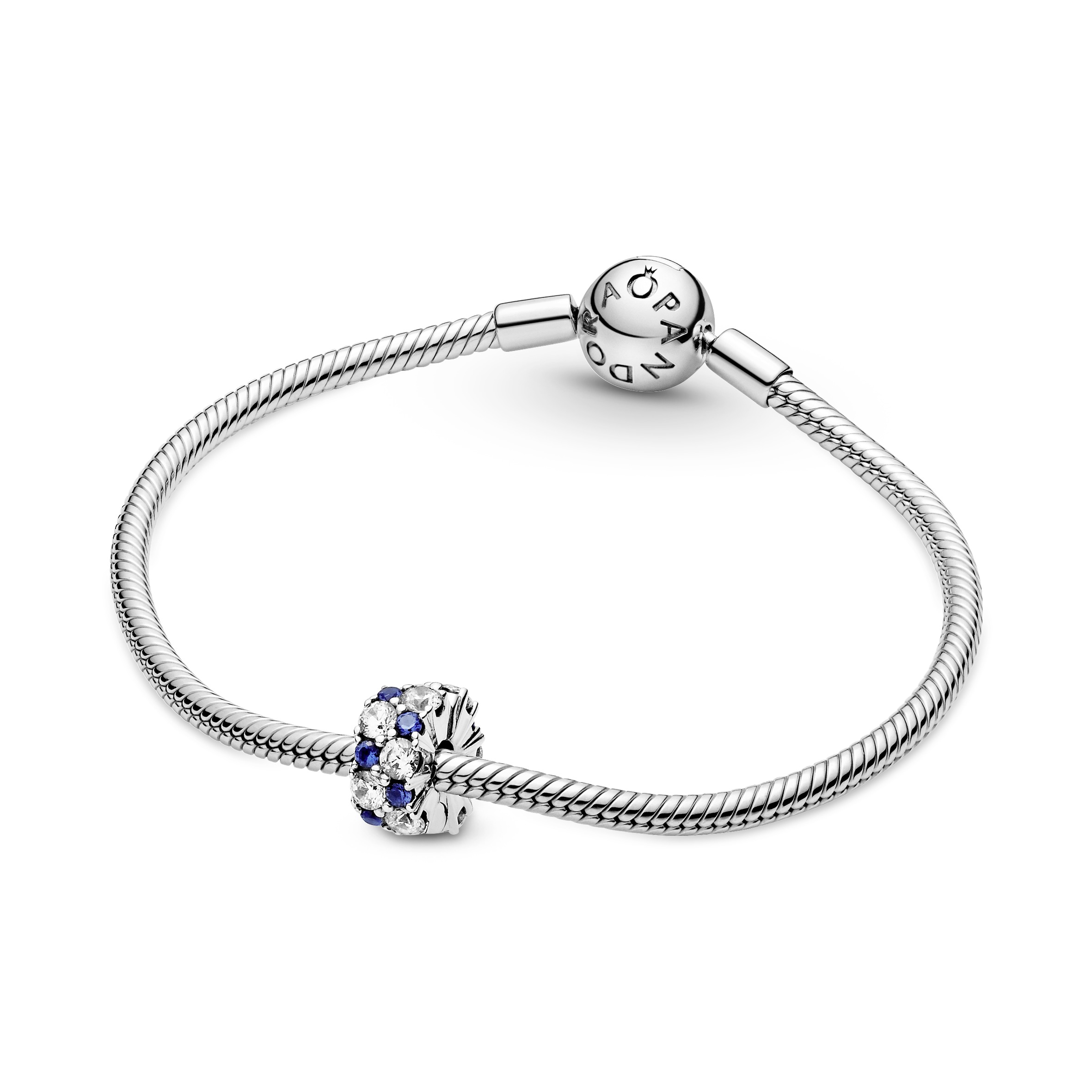 Sterling silver clip with clear cubic zirconia and