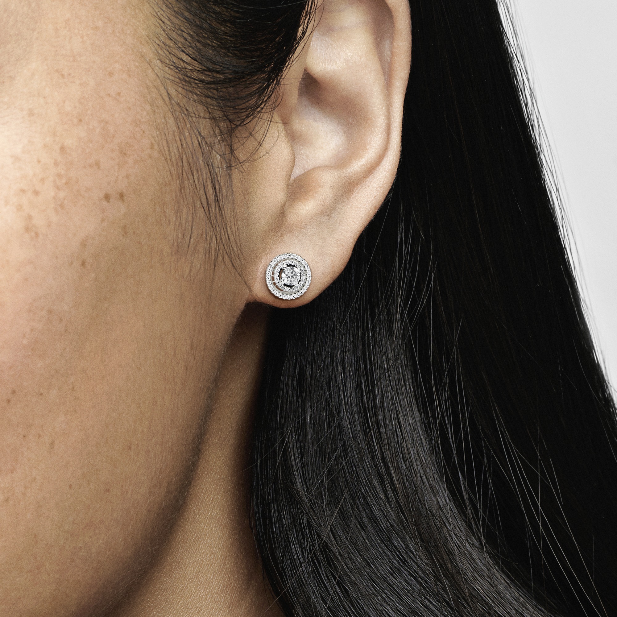 Sterling silver stud earrings with detachable earr