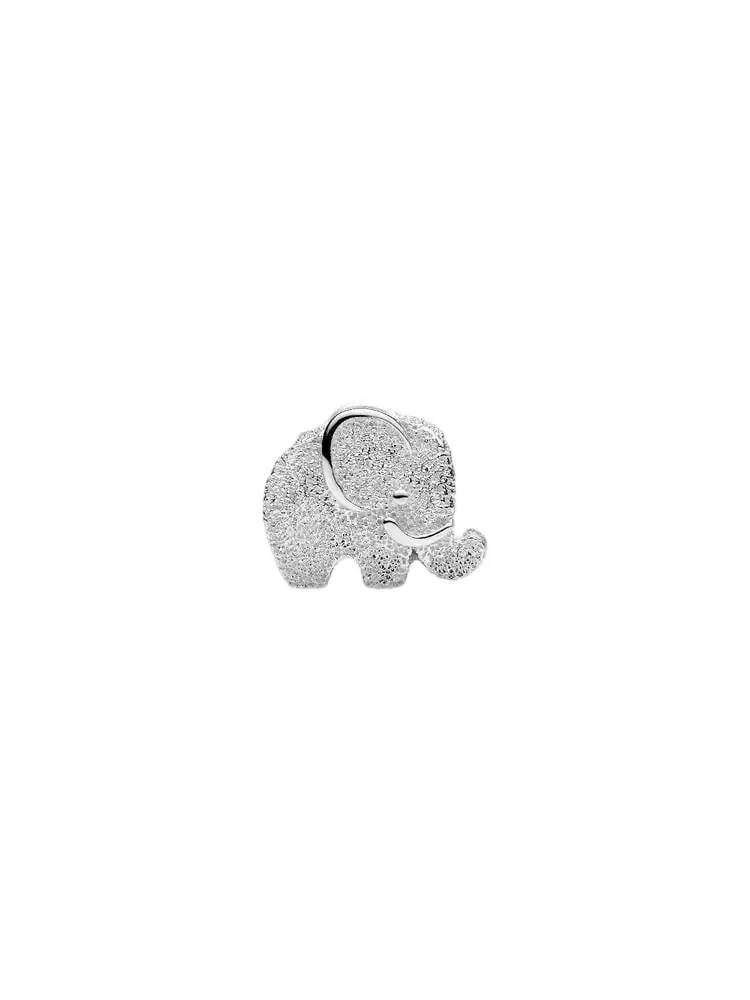 Textured elephant sterling silver mini charm/ 794528C00