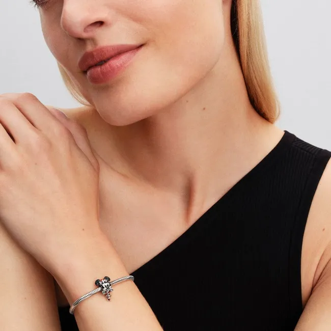 Disney Minnie Mouse sterling silver charm with gli