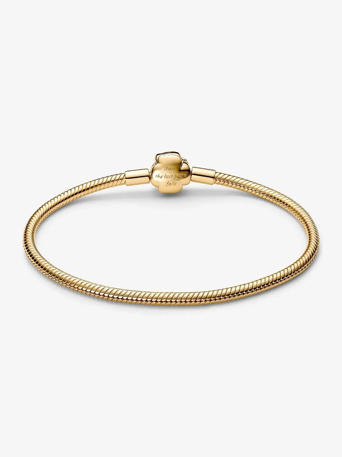 Disney Beauty & The Beast snake chain 14k gold-plated bracelet with rose clasp and holo glittery red enamel / 564019C01-21