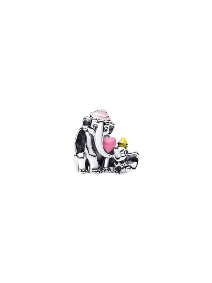 Disney Dumbo and Mum sterling silver charm with pi