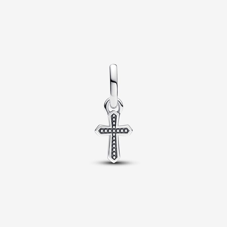 Cross sterling silver mini dangle with clear cubic zirconia/ 793044C01