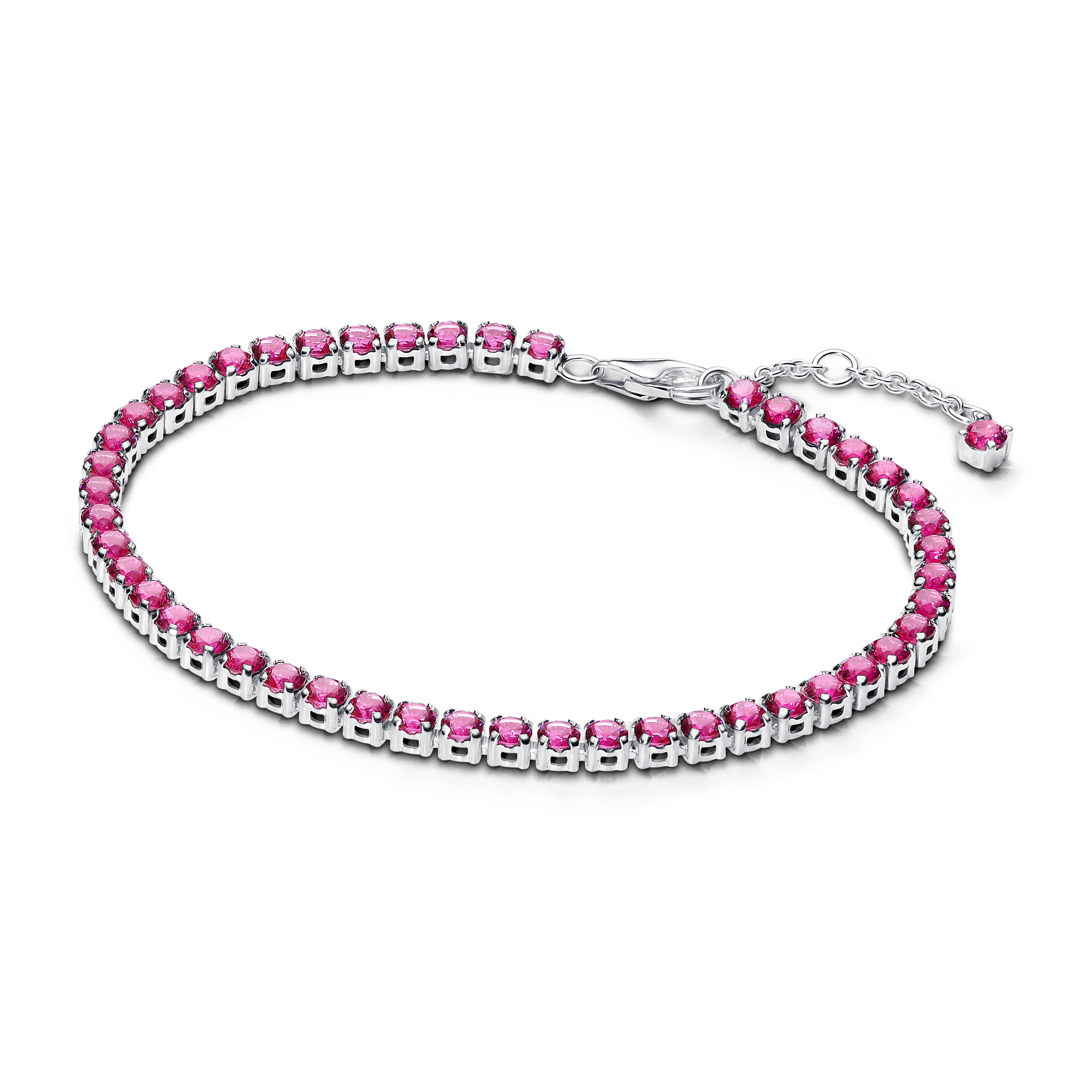Sterling silver tennis bracelet with dark phlox pi
