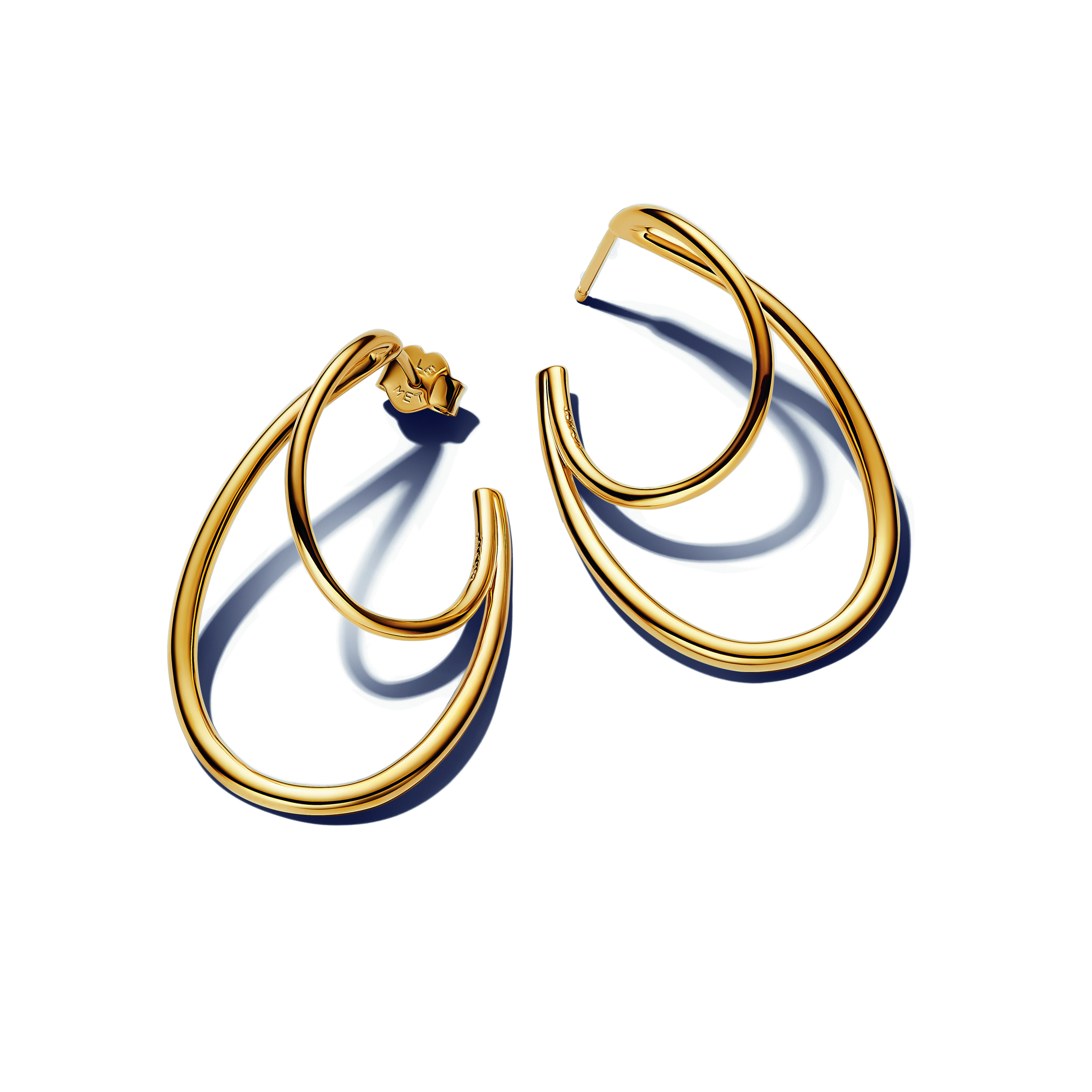 Organically shaped 14k gold-plated hoop earrings